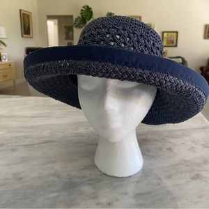 Preston & York Black Straw Hat Summer Sun Hat beach hat